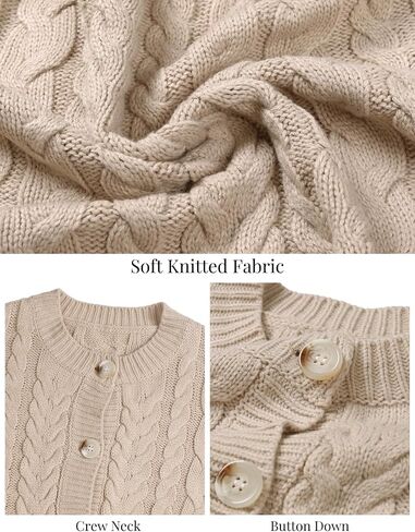CiCiBird Womens Fall Cardigan Sweaters Casual Cable Knit Button Jackets Long Sleeve Open Front Outwear Coat in Saudi Arabia