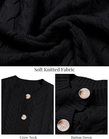 CiCiBird Womens Fall Cardigan Sweaters Casual Cable Knit Button Jackets Long Sleeve Open Front Outwear Coat in Saudi Arabia