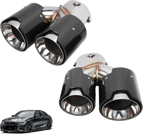 أطراف عادم رباعية جديدة من الفولاذ المقاوم للصدأ لألياف الكربون 2019-25 bmw g20 m340i 330i in Kuwait