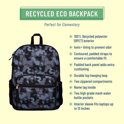 Wildkin ECO rPET Kids Backpack – Recycled, Padded, Adjustable for School & Travel – Jurassic Dinosaurs in Saudi Arabia