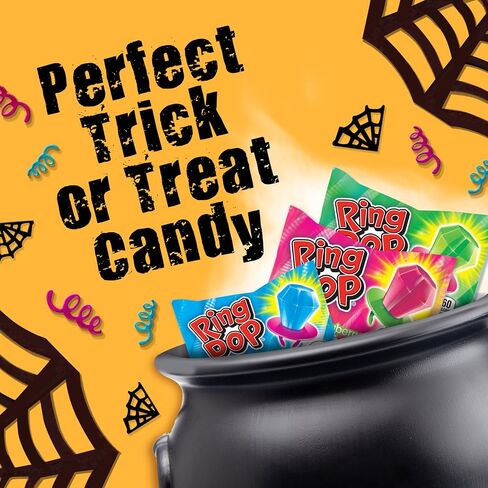 Ring Pop Individually Wrapped Bulk Lollipop Variety Party Pack – 50 Count Suckers w/ Assorted Fruity Flavors - Fun Bulk Candy for Kids - Hard Candy for Party Favors, Birthdays & Goodie Bags in Saudi Arabia