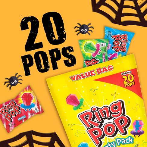 Ring Pop Individually Wrapped Bulk Lollipop Variety Party Pack – 50 Count Suckers w/ Assorted Fruity Flavors - Fun Bulk Candy for Kids - Hard Candy for Party Favors, Birthdays & Goodie Bags in Saudi Arabia