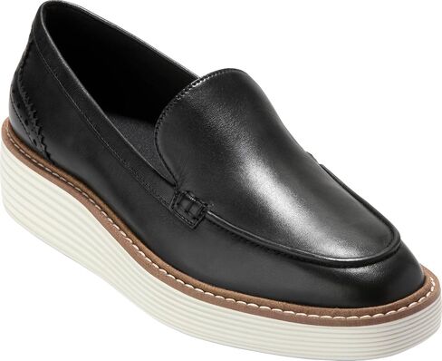 حذاء نسائي من Cole Haan ذو نعل سميك أصلي من Venetian، أسود/عاجي، 8 عرض in Kuwait