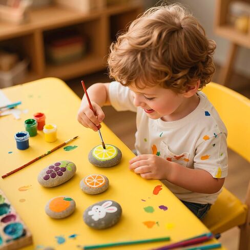 Simetufy 25 Pcs River Rocks for Painting, 2"-3" Painting Rocks, Flat & Smooth Rocks to Paint, Hand Picked Natural Stones for Painting, Cheap Crafts Rocks for Kids & Adults in Kuwait