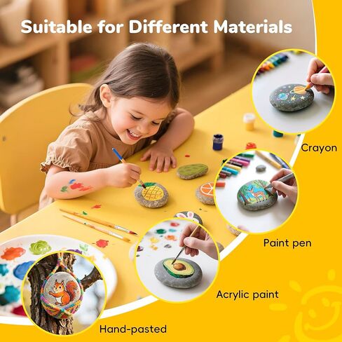 Simetufy 25 Pcs River Rocks for Painting, 2"-3" Painting Rocks, Flat & Smooth Rocks to Paint, Hand Picked Natural Stones for Painting, Cheap Crafts Rocks for Kids & Adults in Kuwait