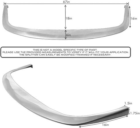 Universal Front Lip, CS Style Unpainted Black Polyurethane (PU) Spoiler Splitter Valance Chin Bodykit by IKON MOTORSPORTS in Saudi Arabia