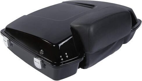 TCT-MOTORPARTS Razor Trunk w/Pad Backrest Fit for Harley 1997-2013 Touring Road King FLHR Street Electra Glide Classic FLHTC FLHTCU FLHTK FLHTP FLHTCUSE8 FLHTCUSE7 FLHT Painted Black in Saudi Arabia