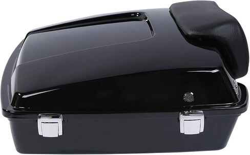 TCT-MOTORPARTS Razor Trunk w/Pad Backrest Fit for Harley 1997-2013 Touring Road King FLHR Street Electra Glide Classic FLHTC FLHTCU FLHTK FLHTP FLHTCUSE8 FLHTCUSE7 FLHT Painted Black in Saudi Arabia