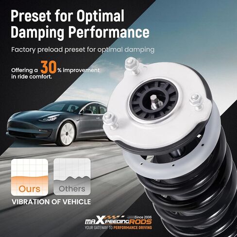 maXpeedingrods Coilover for Tesla model 3 2017+ AWD, Preset Damping Shock Absorber Struts, Quick Installation Coilovers Suspension Kit, Black in Saudi Arabia
