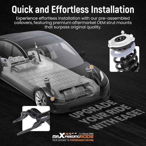 maXpeedingrods Coilover for Tesla model 3 2017+ AWD, Preset Damping Shock Absorber Struts, Quick Installation Coilovers Suspension Kit, Black in Saudi Arabia