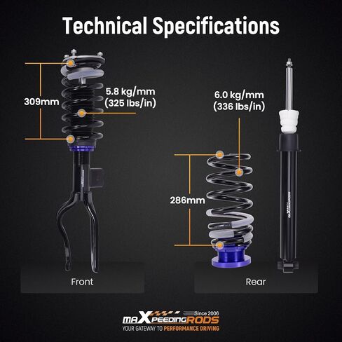 maXpeedingrods Coilover for Tesla model 3 2017+ AWD, Preset Damping Shock Absorber Struts, Quick Installation Coilovers Suspension Kit, Black in Saudi Arabia