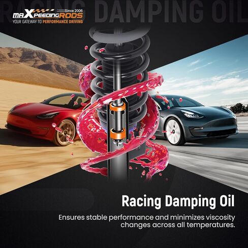 maXpeedingrods Coilover for Tesla model 3 2017+ AWD, Preset Damping Shock Absorber Struts, Quick Installation Coilovers Suspension Kit, Black in Saudi Arabia