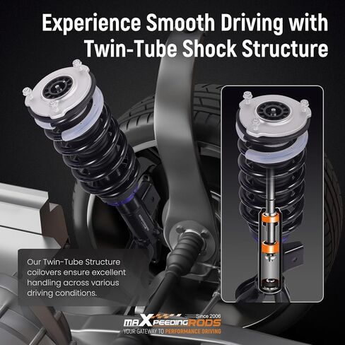 maXpeedingrods Coilover for Tesla model 3 2017+ AWD, Preset Damping Shock Absorber Struts, Quick Installation Coilovers Suspension Kit, Black in Saudi Arabia