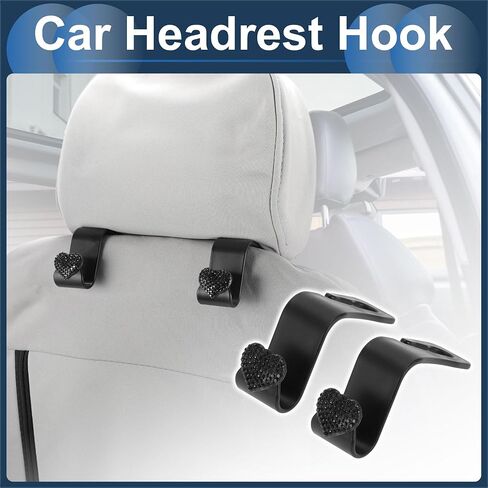 Car Seat Headrest Hook Interior Accessories for Most Car, SUV, Truck Car Seat Back Organizer Hooks Plastic Rhinestone Sturdy Purple 2.4"x1.26" in Saudi Arabia