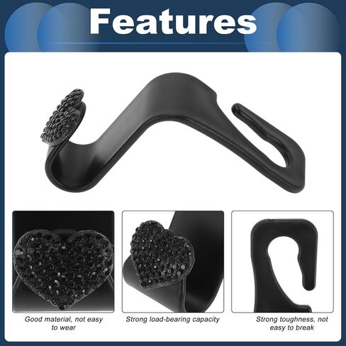 Car Seat Headrest Hook Interior Accessories for Most Car, SUV, Truck Car Seat Back Organizer Hooks Plastic Rhinestone Sturdy Purple 2.4"x1.26" in Saudi Arabia