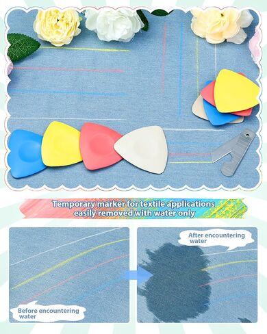 FIVEIZERO 4Pcs Tailors Chalk, Triangle Sewing Chalk for Fabric, Fabric Chalk Markers for Quilting, Tailoring and DIY Crafts in Kuwait