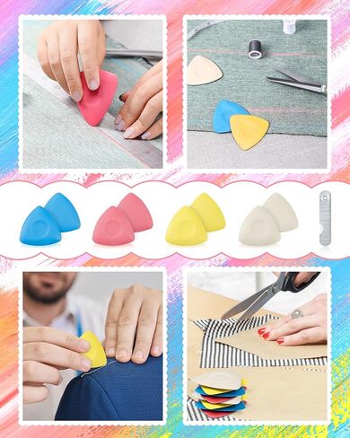 FIVEIZERO 4Pcs Tailors Chalk, Triangle Sewing Chalk for Fabric, Fabric Chalk Markers for Quilting, Tailoring and DIY Crafts in Kuwait