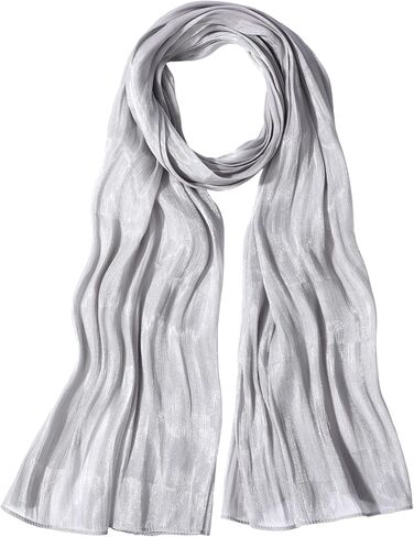 Lusofie Silver Shawl Glitter Silk Shawl Wraps for Women Silver Gray Shawls and Wraps for Weddings Evening Dresses Womens Dress Shawls for Women Formal Sparkly Scarf in Saudi Arabia