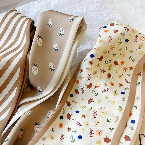 WENLOOY 4 Pack Purse Scarf Bags for Women Handbag Scarfs Band Lightweight Skinny Hair Neck Accessories Fashion Gifts in Kuwait