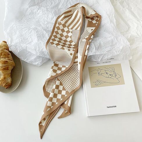 WENLOOY 4 Pack Purse Scarf Bags for Women Handbag Scarfs Band Lightweight Skinny Hair Neck Accessories Fashion Gifts in Kuwait