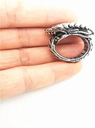 Ouroboros Ring, Gothic Dragon Ring for Men, Norse Viking Serpent Ring Snake Dragon Jewelry, Celtic Dragon Ring Hip Hop Dragon Band Ring Punk Dragon Animal Ring -s in Saudi Arabia