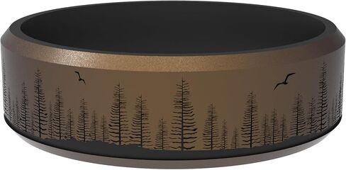 2/1 Paks Wilderness Collection Engraved Ring，Mountain, Forest ，coco，Silicone Ring for Men and Women - Silicone Wedding Band for Sports Activities, Breathable Comfort Fit in Saudi Arabia