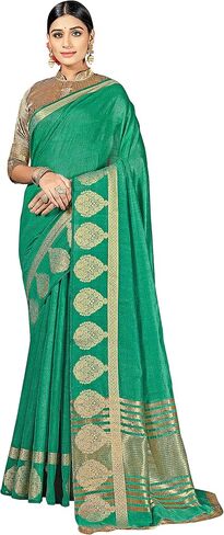 Elina fashion Sarees For Women Indian Diwali Bollywood Cotton Art Silk Saree Woven Gift Sari & Unstitched Blouse in Saudi Arabia