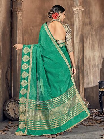 Elina fashion Sarees For Women Indian Diwali Bollywood Cotton Art Silk Saree Woven Gift Sari & Unstitched Blouse in Saudi Arabia