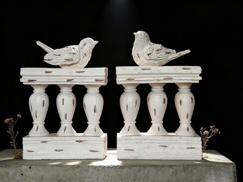 2PCS Vintage White Resin Decorative Bookends with Bird White Bird Bookends for Kids Rooms Decorative Book Ends for Heavy Books (White) in Saudi Arabia