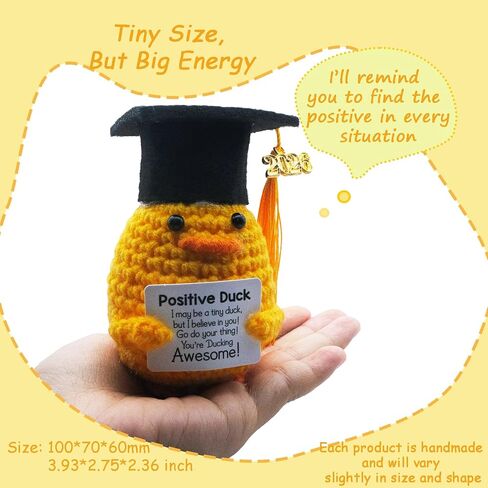 2026 Graduation Mini Duck Decor Gifts for Women Men, High School College Grad Class of 2026 Handmade Positive Crochet Doll Duck for Him Her 4.1in Cute Emotional Support Pickle Graduation Decoration in Saudi Arabia