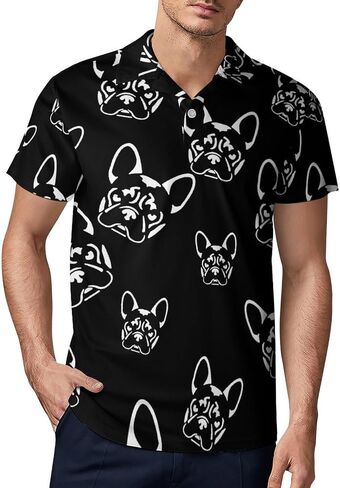 French Bulldog Polo Shirts for Men Short Sleeve Sports Quick Dry Golf Tennis Shirt in Saudi Arabia