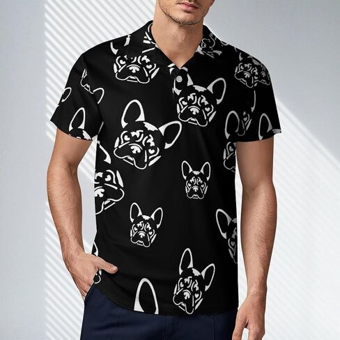 French Bulldog Polo Shirts for Men Short Sleeve Sports Quick Dry Golf Tennis Shirt in Saudi Arabia