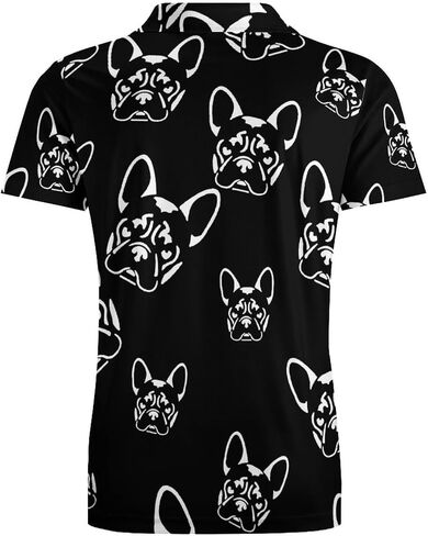 French Bulldog Polo Shirts for Men Short Sleeve Sports Quick Dry Golf Tennis Shirt in Saudi Arabia