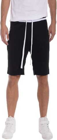 WEIV GEAR Men's Sweat Shorts – French Terry Drawstring Elastic Waist Active Athletic Workout Pants with Zipper Pockets in Saudi Arabia