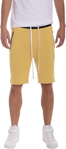 WEIV GEAR Men's Sweat Shorts – French Terry Drawstring Elastic Waist Active Athletic Workout Pants with Zipper Pockets in Saudi Arabia