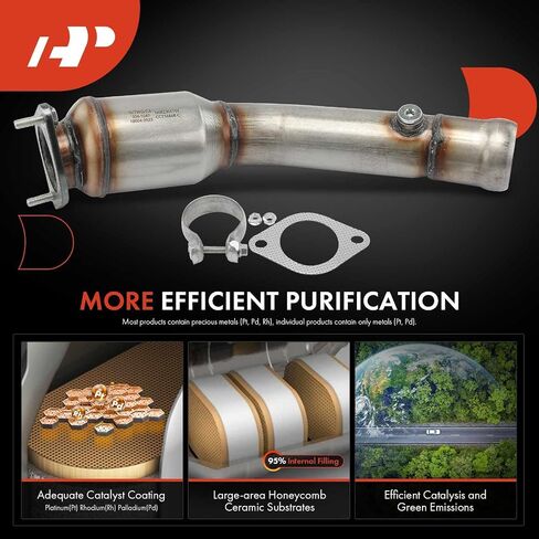 A-Premium Left Catalytic Converter Kit Direct-Fit Compatible with Ford Mustang 2011 2012 2013 2014 5.0L, EPA Compliant in Saudi Arabia