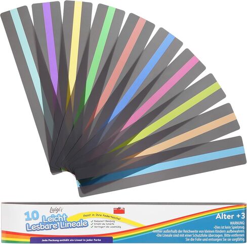 Luigi's SB Education 10 x Reading Ruler - Coloured Overlays for Dyslexia - Dyslexia Aids for Reading - Dyslexia Overlays for Page - Dyslexia Reading Aids - Track Your Reading in Saudi Arabia