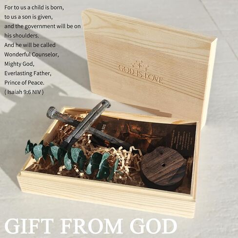 Jesus Christ Crucifixion Nail Metal Cross Wooden Base, Baptism & Religious Gifts for Men Women,Christian Home Decor in Saudi Arabia