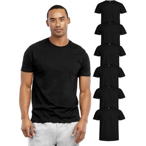 Mens Cotton T-Shirts 6Pack,Classic Crew Neck Undershirts Casual Basic Lightweight Moisture Wicking Tees in Kuwait