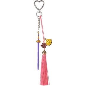 Knot keychain Bag Charm Acrylic Anime Character Weapon Keychain Gold Bell Tassel Backpack Handbag Charm in Saudi Arabia