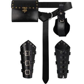 Renaissance Belt Pouch Medieval Viking Pirate Belts Leather Arm Guards Fanny Pack Leather Bracers Ren Faire Accessories in Saudi Arabia