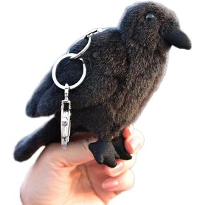 Simulated Crow Pendant Crow Keychain Plush Toy Stuffed Animal Doll Hanging Bag Jewelry Festival Gift in Saudi Arabia