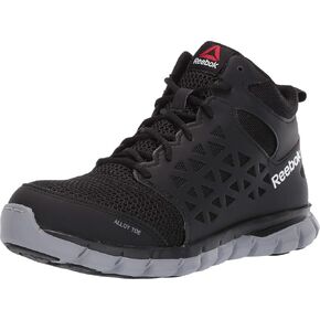 حذاء نسائي من Reebok Work مصنوع من خليط معدني لأصابع القدم مريح باللون الأسود - 9.5 متوسط in Kuwait