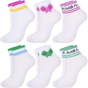 6 Pack Dink Ball Crew Sock Cushioned Crew Sports Ankle Sock Bulk Fun Design for Women Men Mother's Day Christmas Easter Thanksgiving Gift in Saudi Arabia
