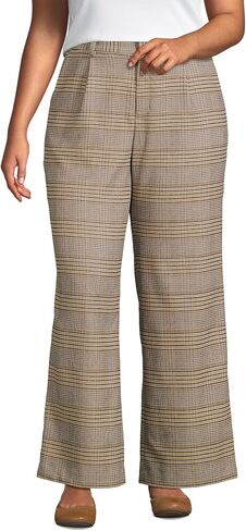 Lands' End Women's Brushed Flannel High Rise Pleated Wide Leg Pants in Saudi Arabia