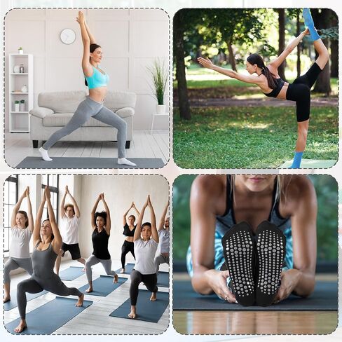 30 Pairs Pilates Socks with Grips Yoga Socks Non Slip Anti Skid Long Ankle Crew Sock Barre for Women Dance Hospital in Saudi Arabia