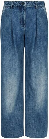 Armani Exchange Women's Mixed Media Cotton Twill and Denim Trouser in Saudi Arabia