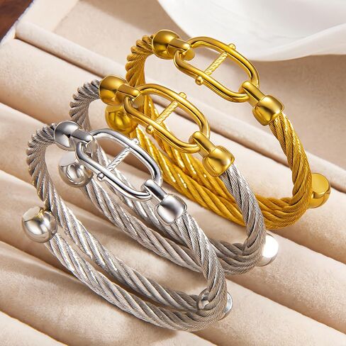 Gold Bracelets for Men Friendship Love Bangle Bracelets Adjustable Stainless Steel Cuff Bracelet Jewelry Birthday Gifts for Mens Womens in Saudi Arabia