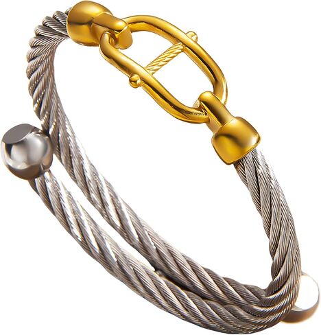Gold Bracelets for Men Friendship Love Bangle Bracelets Adjustable Stainless Steel Cuff Bracelet Jewelry Birthday Gifts for Mens Womens in Saudi Arabia