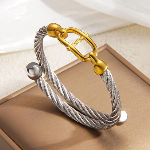 Gold Bracelets for Men Friendship Love Bangle Bracelets Adjustable Stainless Steel Cuff Bracelet Jewelry Birthday Gifts for Mens Womens in Saudi Arabia
